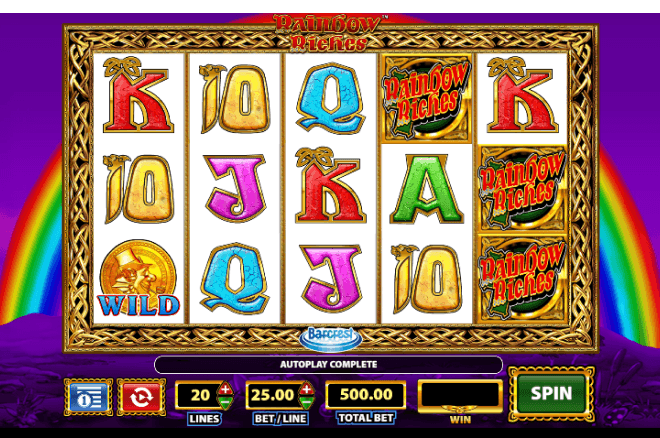 screenshot of rainbow riches slot