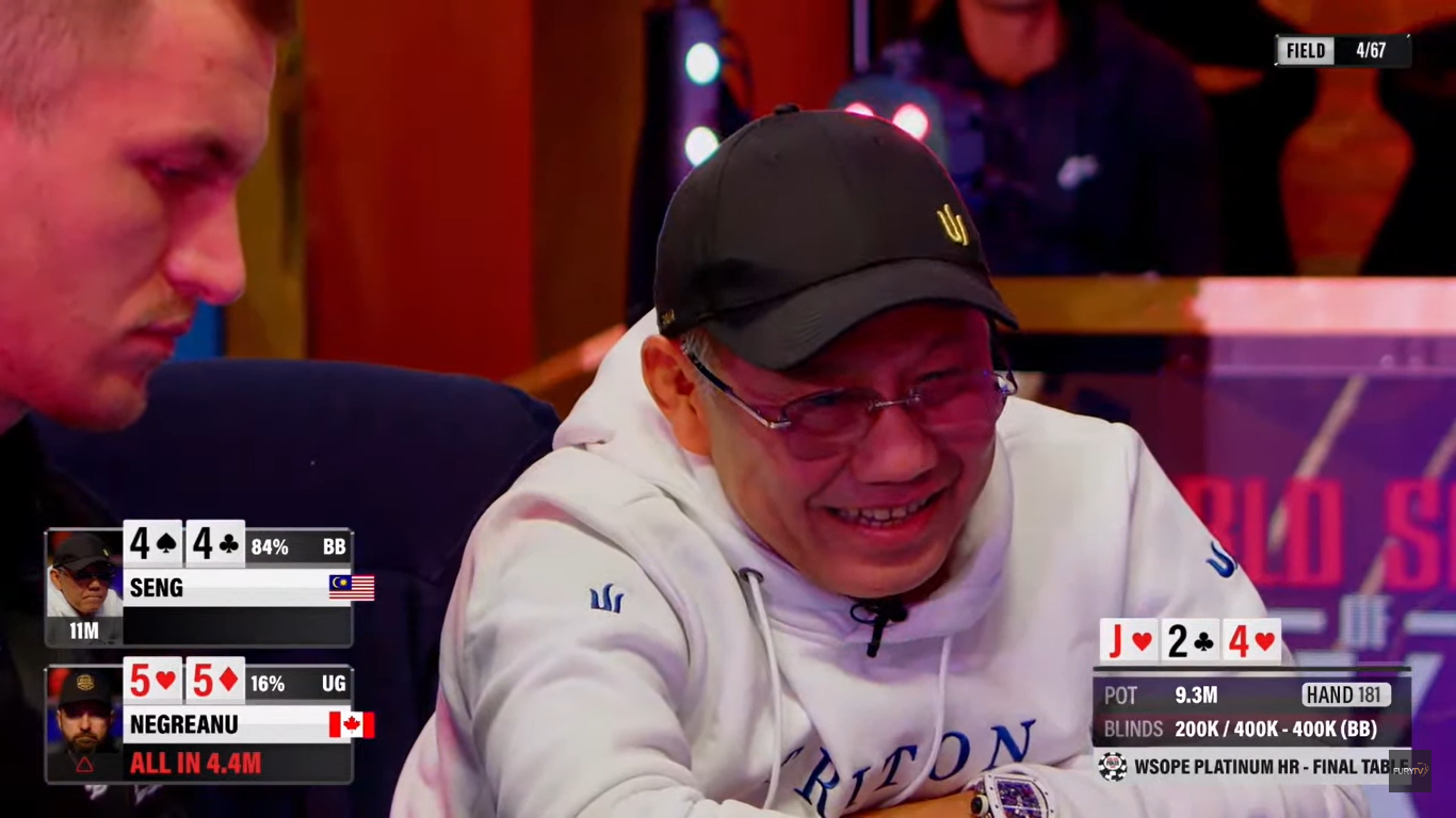 Bad Beats Extend Daniel Negreanu's Bracelet Drought; Paul Phua Wins WSOPE High Roller