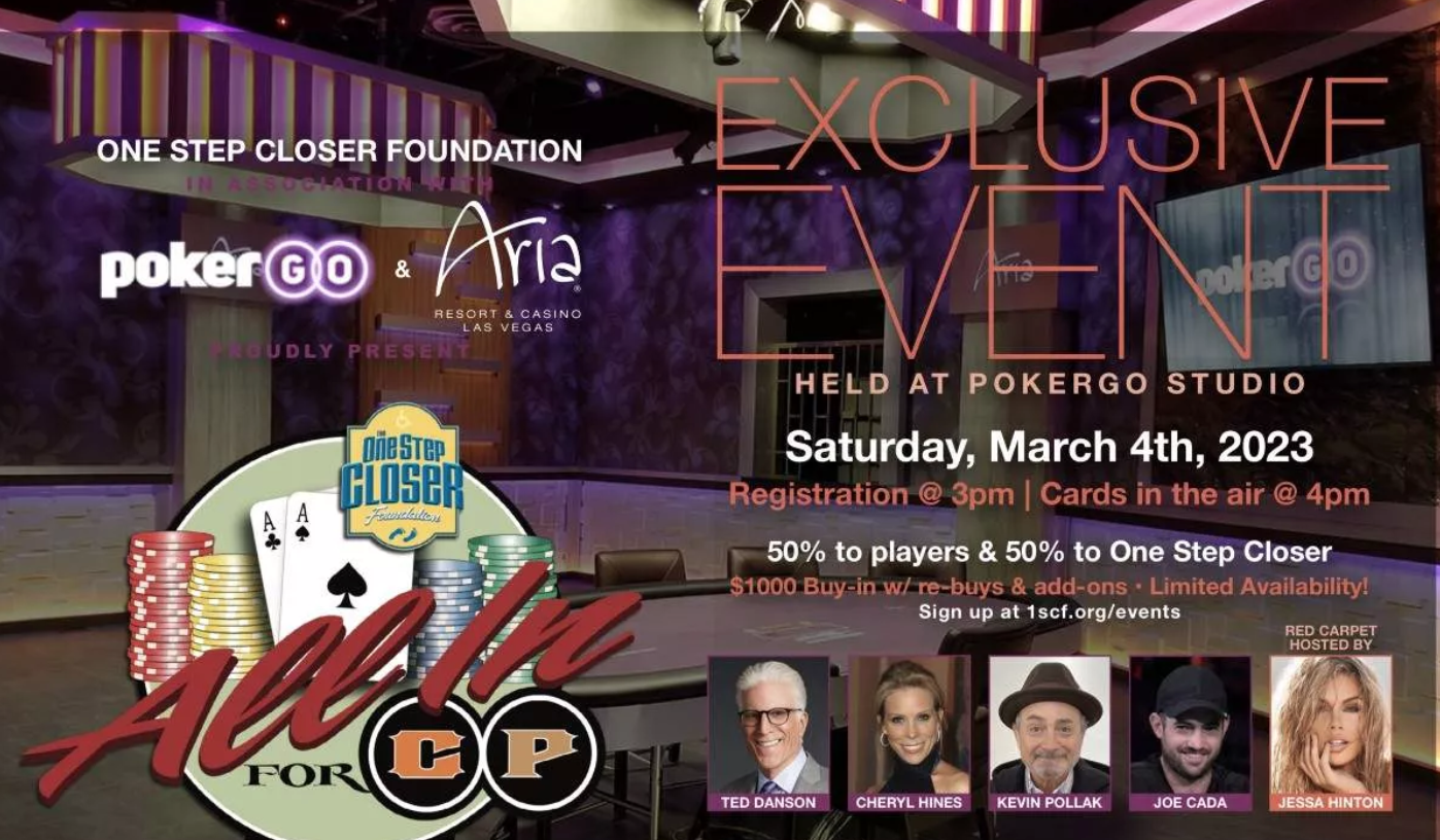 Celebrities Head to PokerGO Studio for One Step Closer Foundation Event on March 4