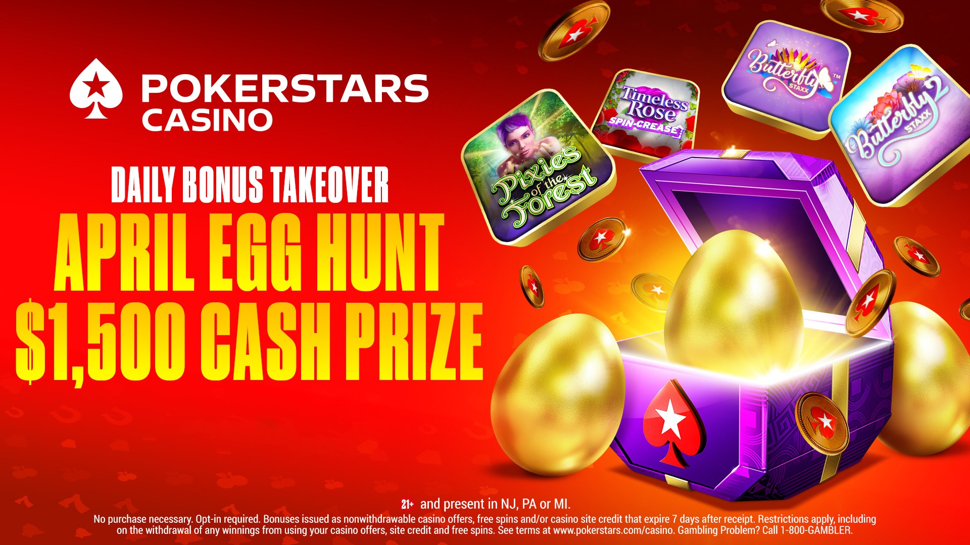 PokerStars US Announces Million Dollar Sunday, April Egg Hunt Promotions