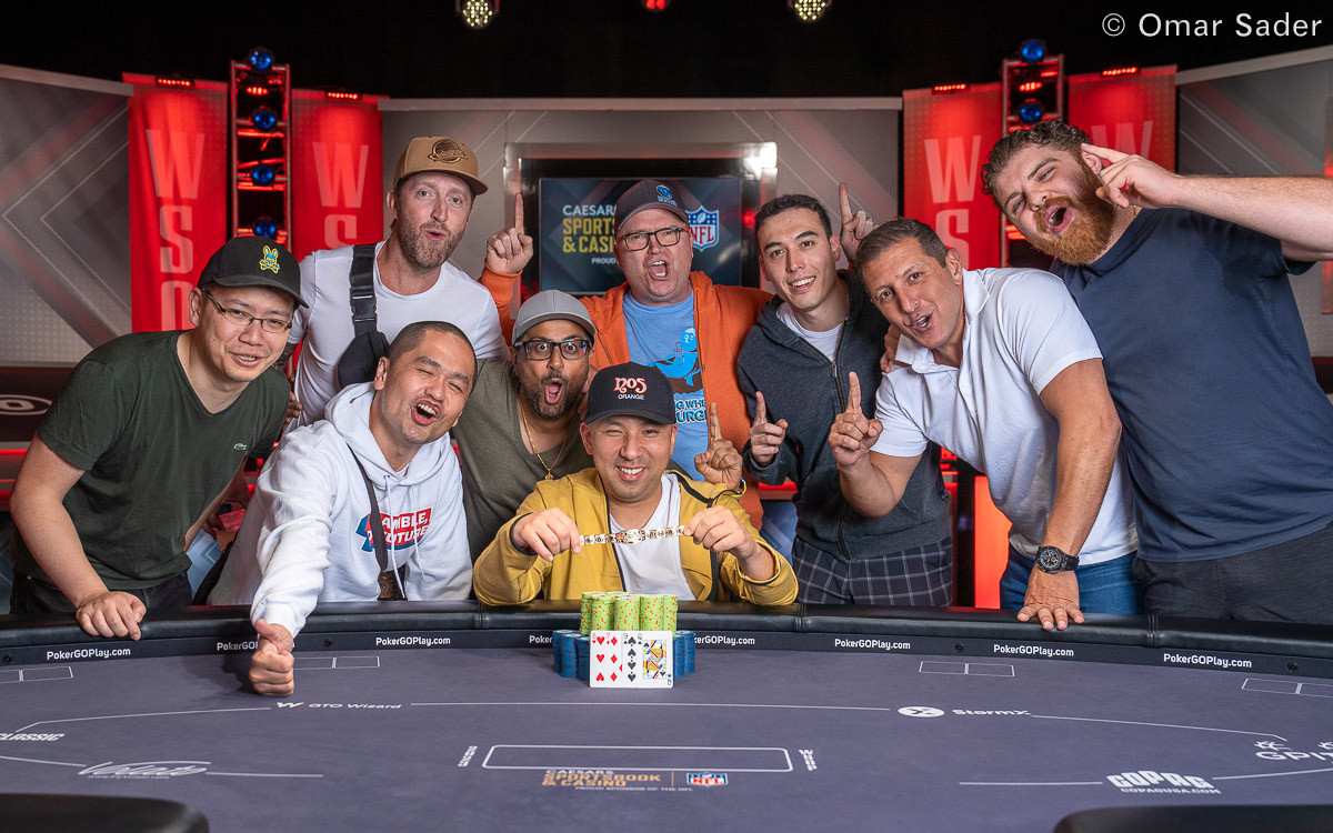 Stephen Nahm Toasts To His Victory in Event #21: $1k Pot-Limit Omaha