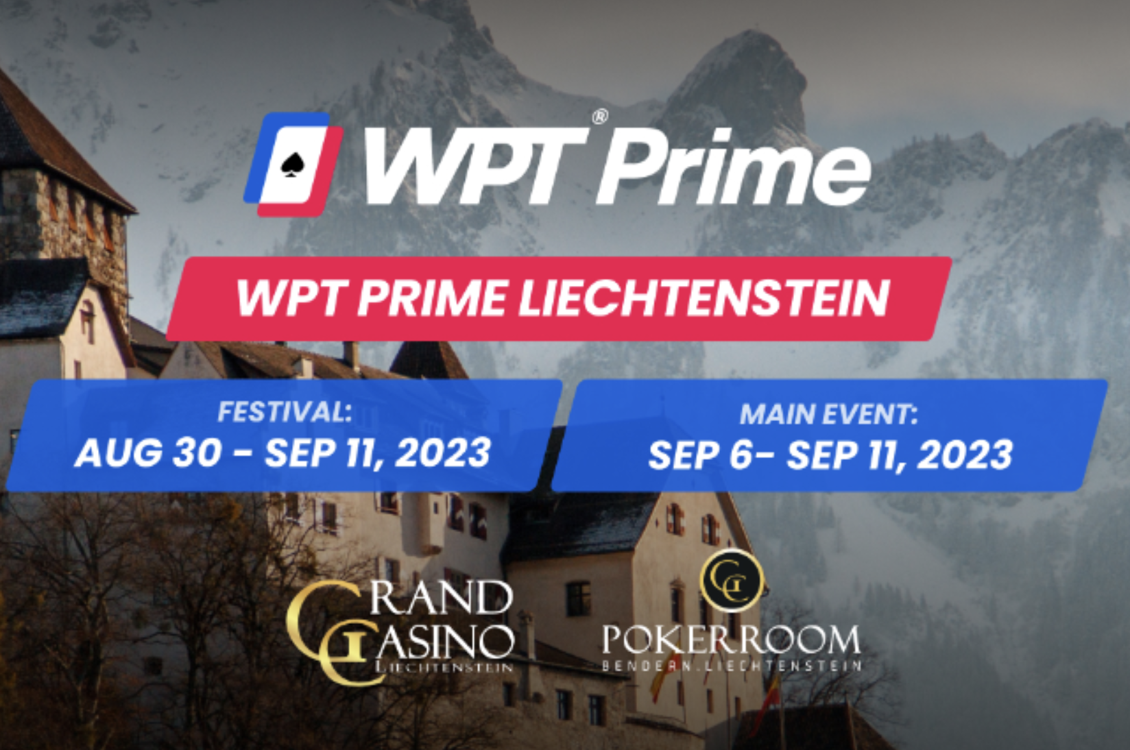 World Poker Tour Shares Schedule for WPT Prime Lichtenstein (Aug 30 - Sept 11)